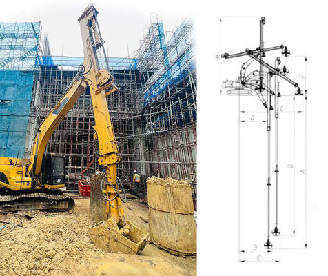 25m BS900E Hidrolik kazıcı dipper kol derin çukur kazmak için uzatılabilir kol