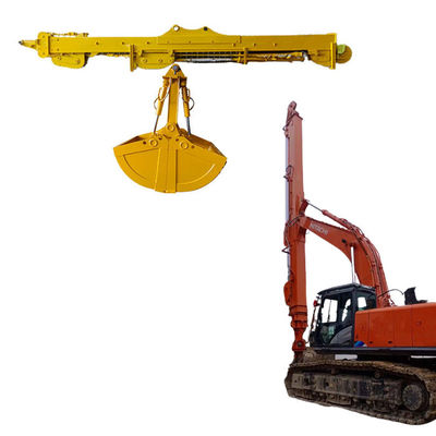 3 Bölüm Ekskavatör Teleskopik Boom Dipper Kol 0.4cbm 2.5cbm kova ile