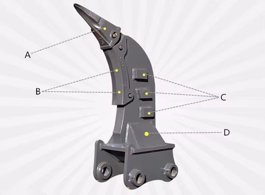 Vibration Damping Design Excavator Ripper İnşaat ve Madencilikte Yumuşak Topraklar İçin