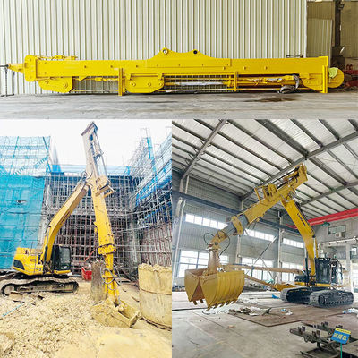 20M Telescopic Arm for Excavator Red Yellow for Digging House Foundation (Kırmızı Sarı Kazı Evi Temelleri)