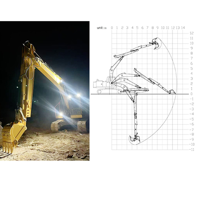 Ekskavatör için Ekskavatör Teleskopik Kol Hitachi Komatsu Sany Uzun Erişim
